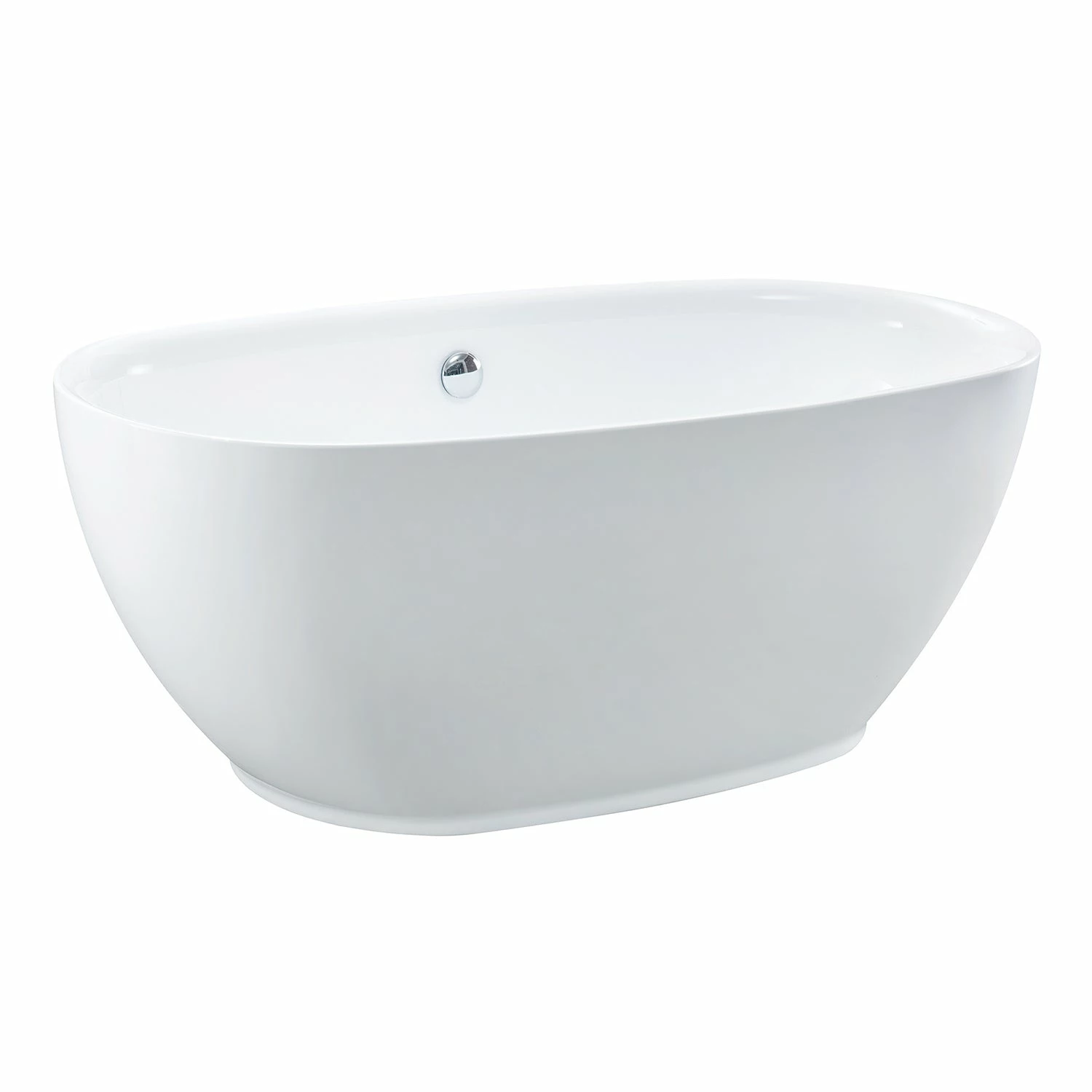 Aqua Eden VTOV593023U 59-Inch Acrylic Freestanding Tub With Center Drain Hole, Glossy White