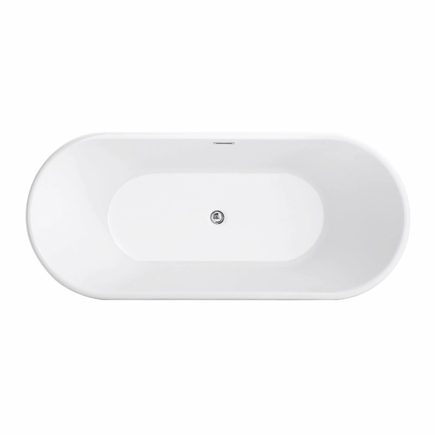 Aqua Eden VTOV673023 67-Inch Acrylic Freestanding Tub With Center Drain Hole, Glossy White - Image 2