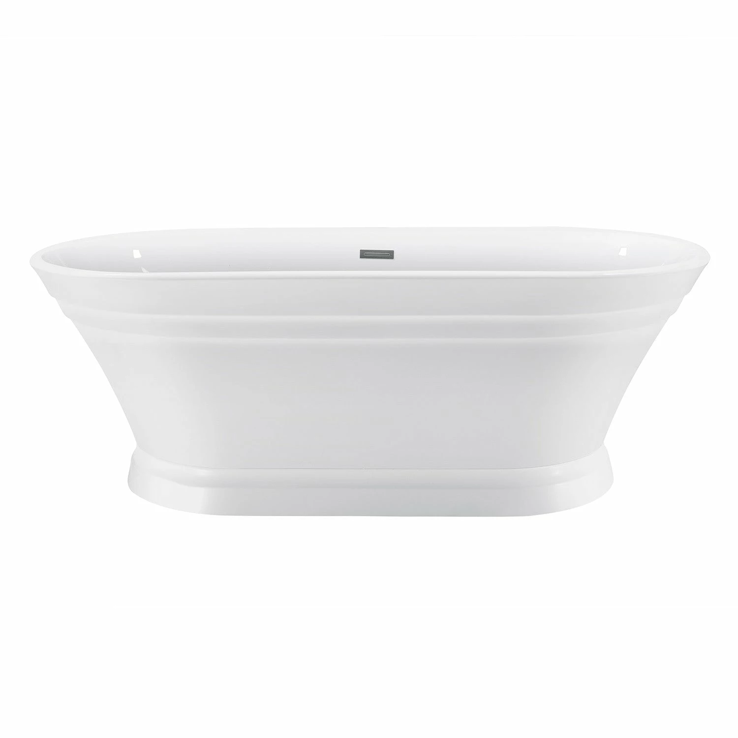 Aqua Eden VTOV673124 67-Inch Acrylic Double Ended Pedestal Tub, Glossy White - Image 4