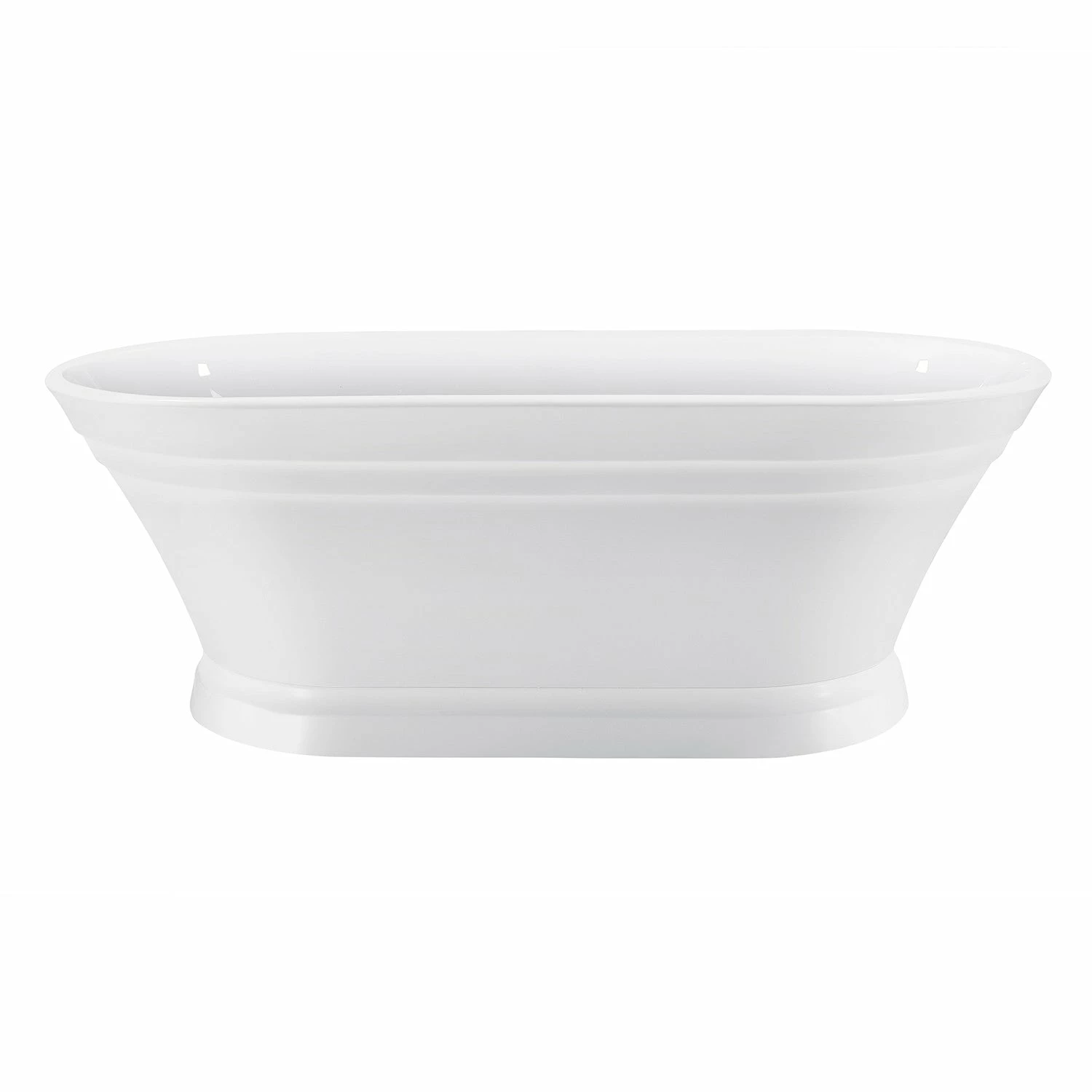 Aqua Eden VTOV673124 67-Inch Acrylic Double Ended Pedestal Tub, Glossy White - Image 5