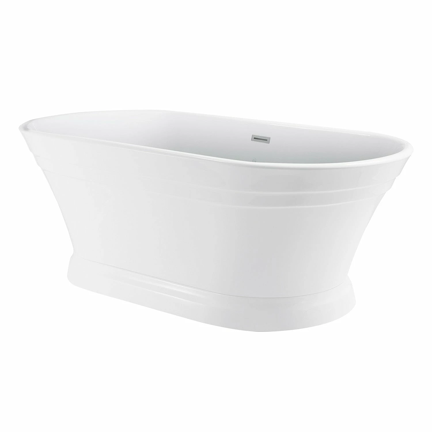 Aqua Eden VTOV673124 67-Inch Acrylic Double Ended Pedestal Tub, Glossy White - Image 6