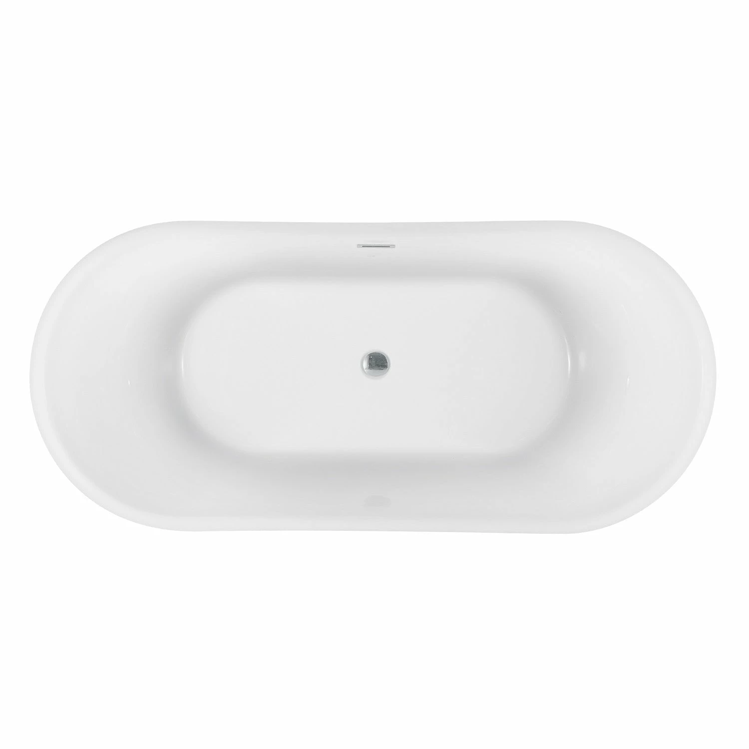 Aqua Eden VTOV673124 67-Inch Acrylic Double Ended Pedestal Tub, Glossy White - Image 7