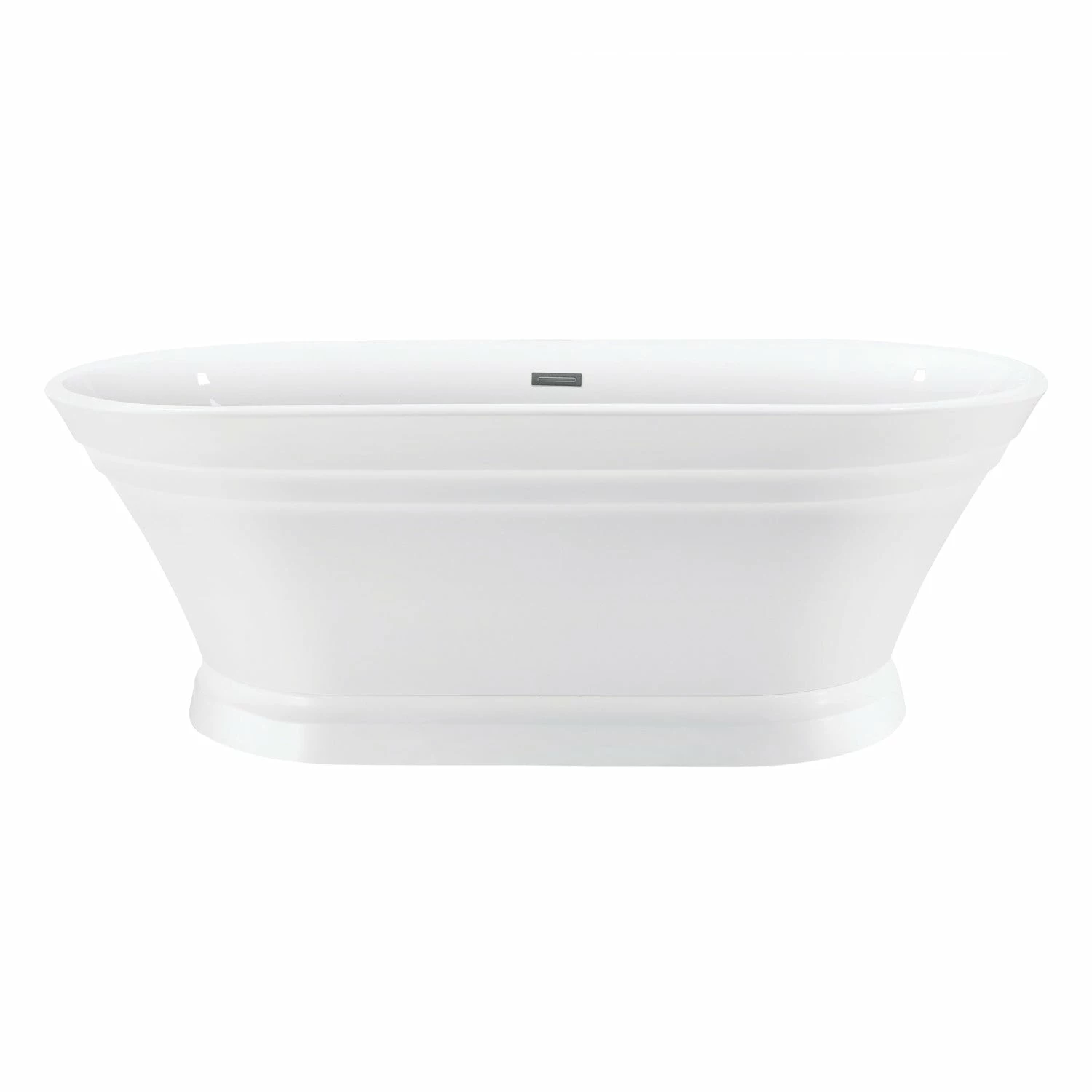 Aqua Eden VTOV673124 67-Inch Acrylic Double Ended Pedestal Tub, Glossy White - Image 3