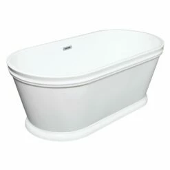 Aqua Eden VTPDE602922 60-Inch Acrylic Double Ended Pedestal Tub With Drain (No Faucet Drillings), Glossy White