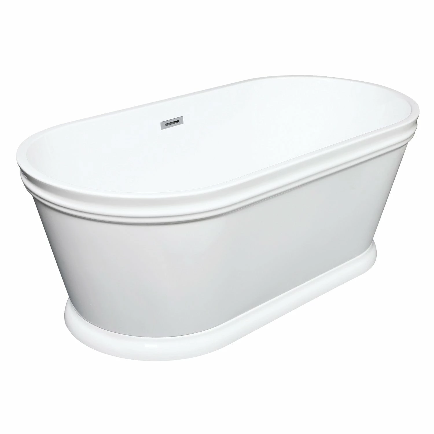 Aqua Eden VTPDE602922 60-Inch Acrylic Double Ended Pedestal Tub With Drain (No Faucet Drillings), Glossy White