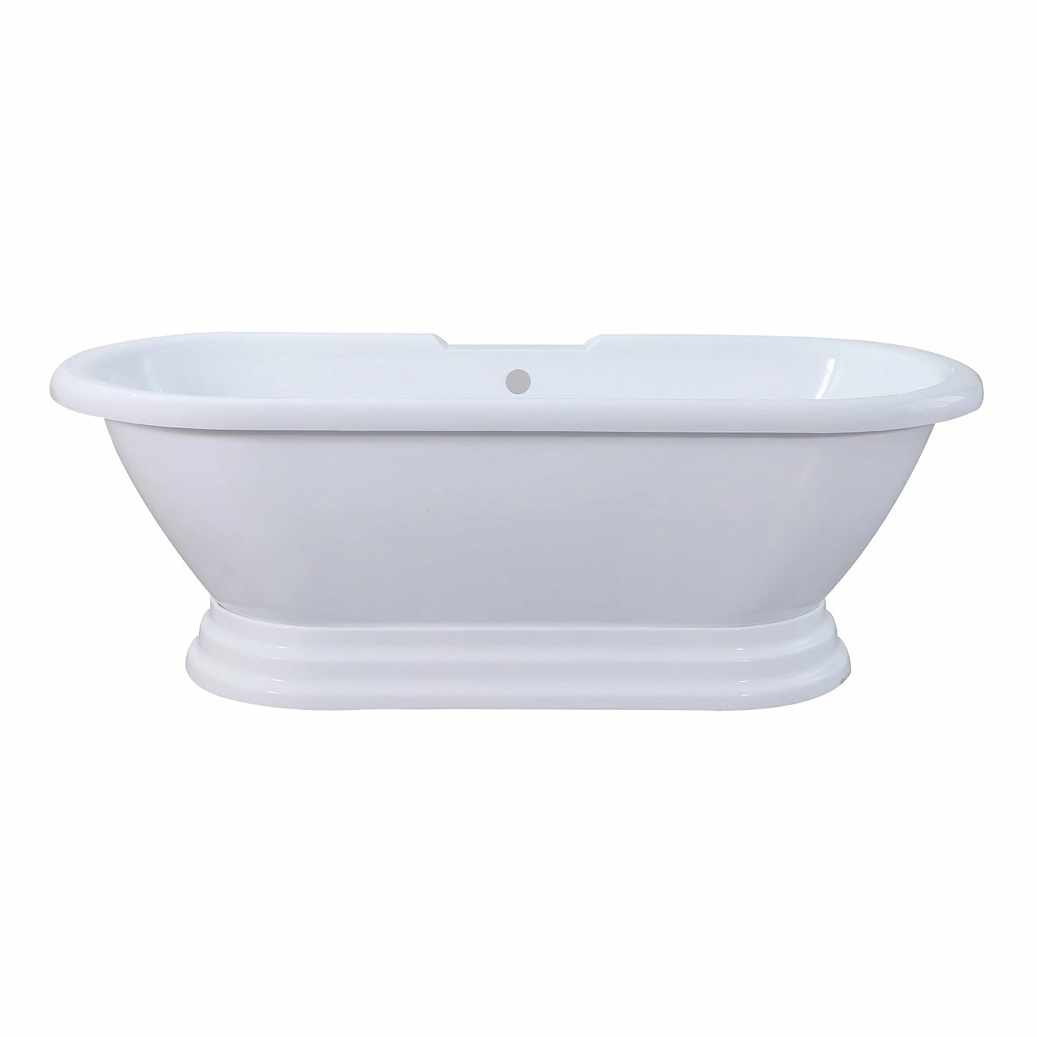 Aqua Eden VTPE672824PBA 67-Inch Acrylic Double Ended Pedestal Tub (No Faucet Drillings), Glossy White - Image 4