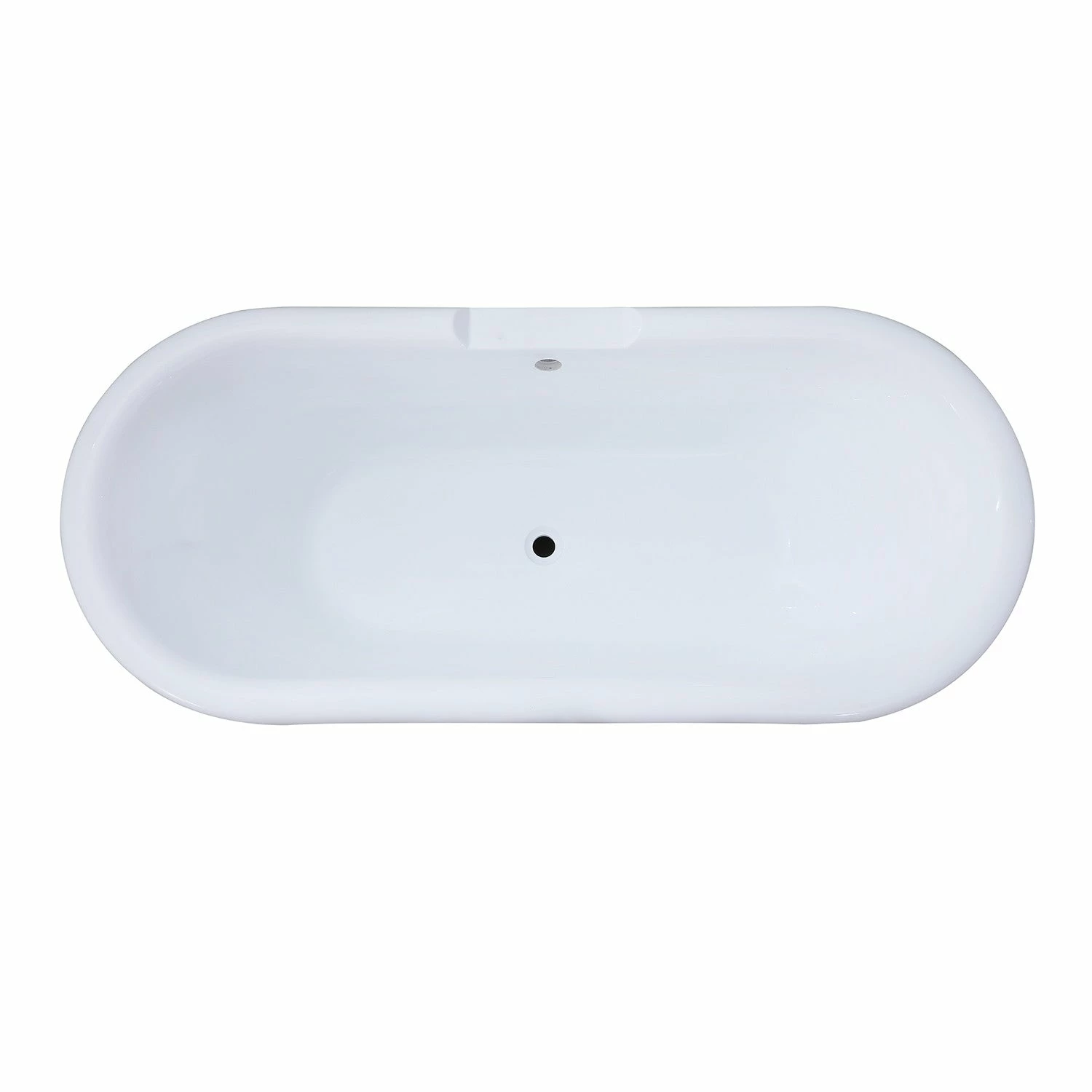 Aqua Eden VTPE672824PBA 67-Inch Acrylic Double Ended Pedestal Tub (No Faucet Drillings), Glossy White - Image 7
