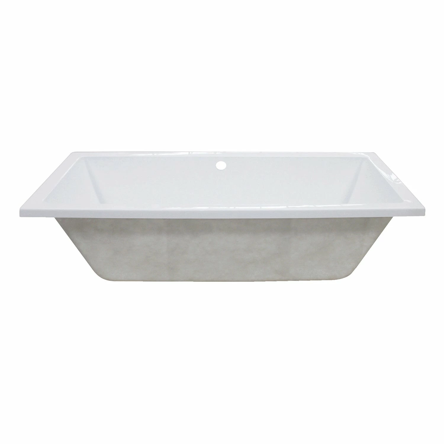 Aqua Eden VTPN593017C 59-Inch Acrylic Rectangular Drop-In Tub With Center Drain Hole, White - Image 2