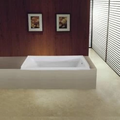 Aqua Eden VTPN603020R 60-Inch Acrylic Rectangular Drop-In Tub With Right Hand Drain, White