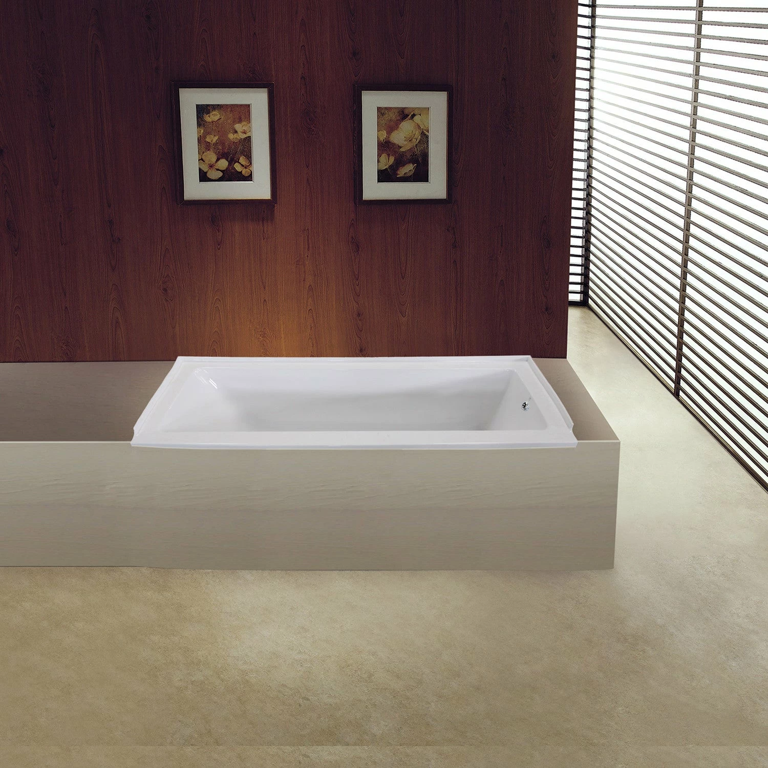 Aqua Eden VTPN603020R 60-Inch Acrylic Rectangular Drop-In Tub With Right Hand Drain, White