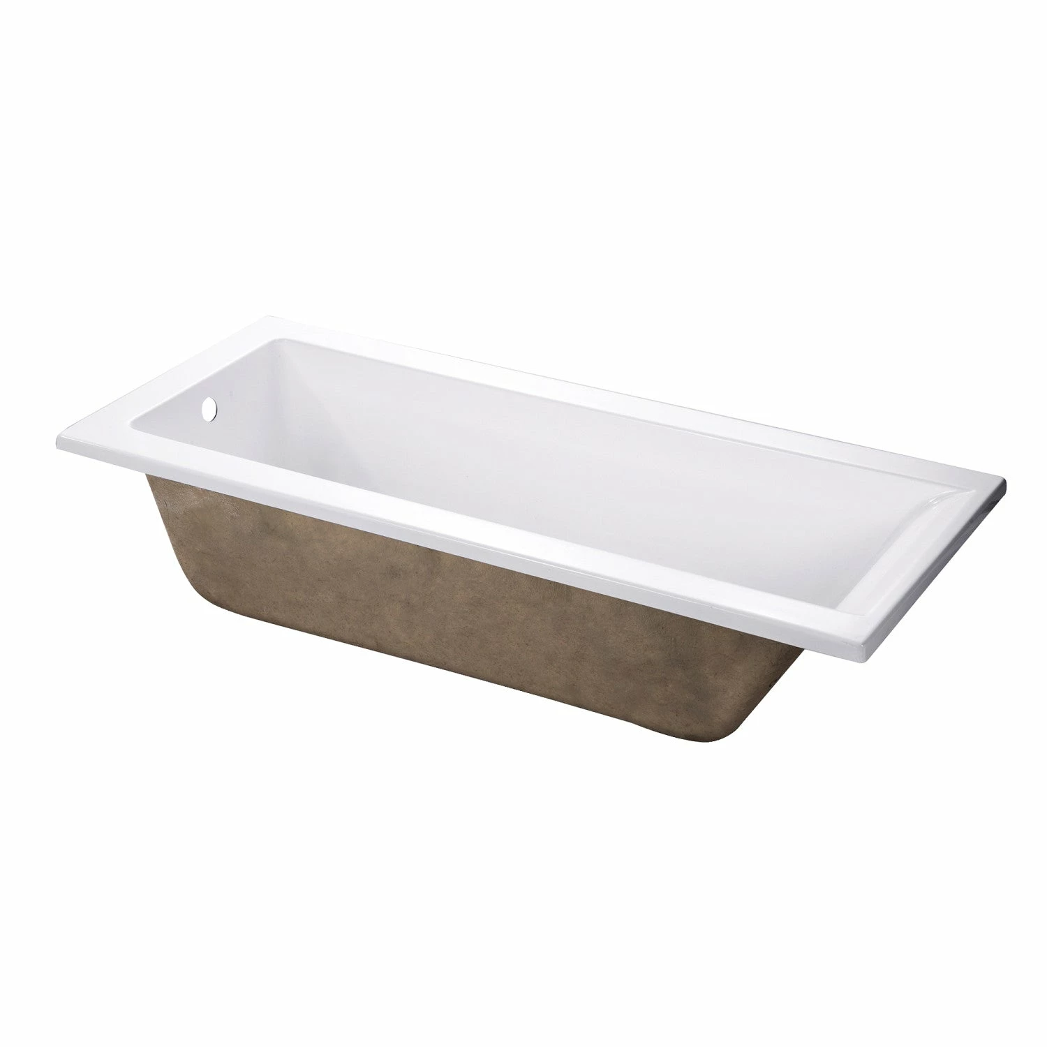 Aqua Eden VTPN672817 67-Inch Acrylic Rectangular Drop-In Tub With Reversible Drain Hole, White - Image 2