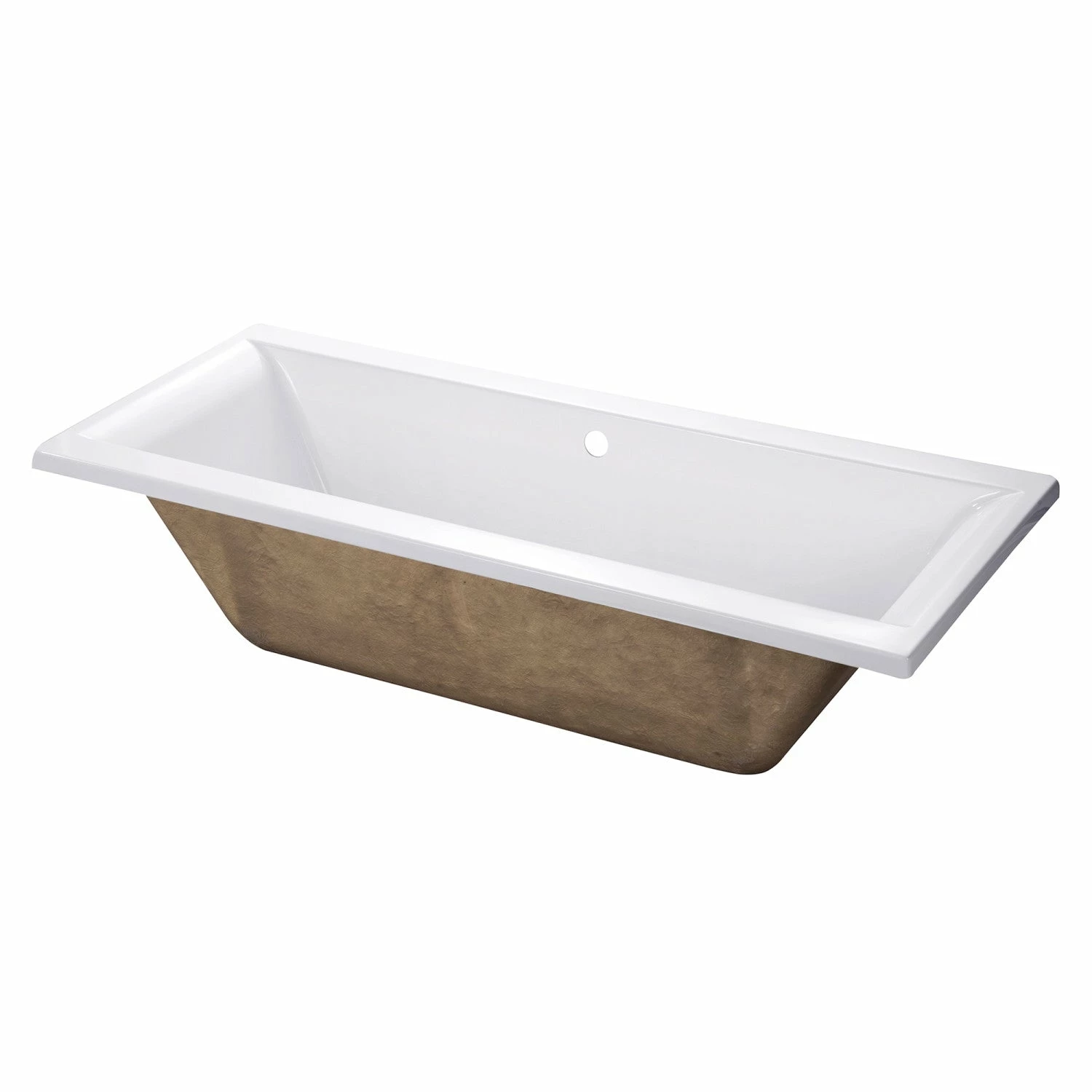 Aqua Eden VTPN672817C 67-Inch Acrylic Rectangular Drop-In Tub With Center Drain Hole, White - Image 2