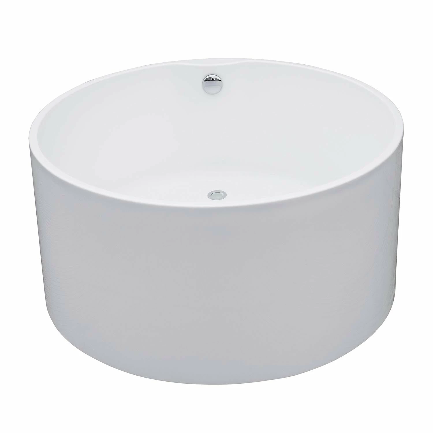 Aqua Eden VTRO454523 45-Inch Round Acrylic Freestanding Tub With Drain, Glossy White - Image 2