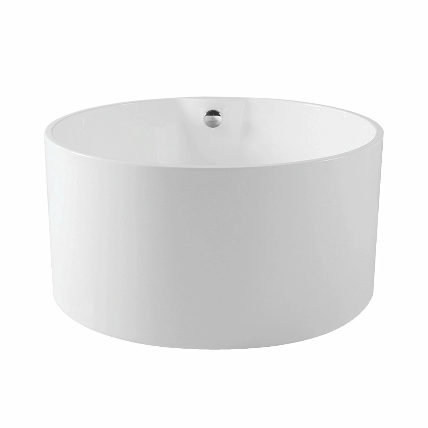 Aqua Eden VTRO454523 45-Inch Round Acrylic Freestanding Tub With Drain, Glossy White - Image 3
