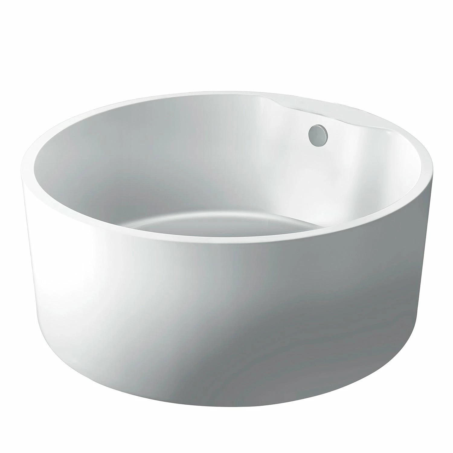 Aqua Eden VTRO535323 53-Inch Round Acrylic Freestanding Tub With Drain, Glossy White