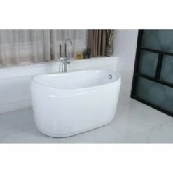 Aqua Eden VTRS522928 52-Inch Acrylic Freestanding Tub With Drain, White