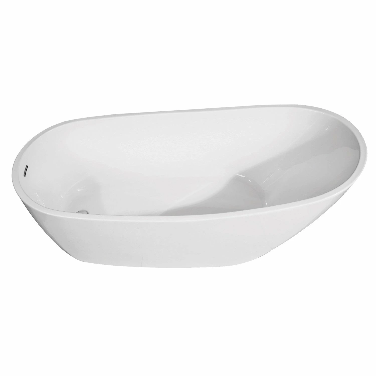 Aqua Eden VTRS542827 54-Inch Acrylic Single Slipper Freestanding Tub With Drain, White