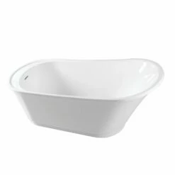 Freesia VTRS592826Q 59-Inch Acrylic Single Slipper Freestanding Tub With Drain, White