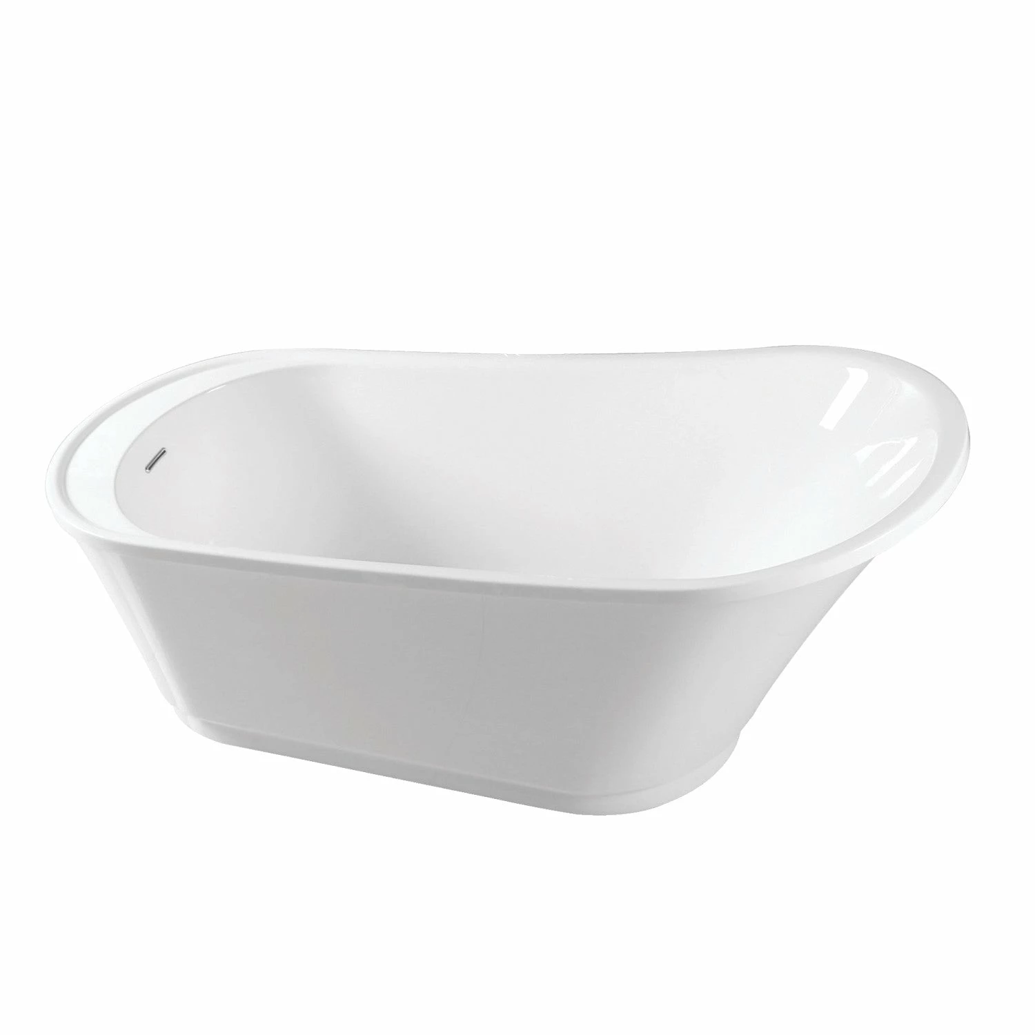 Freesia VTRS592826Q 59-Inch Acrylic Single Slipper Freestanding Tub With Drain, White