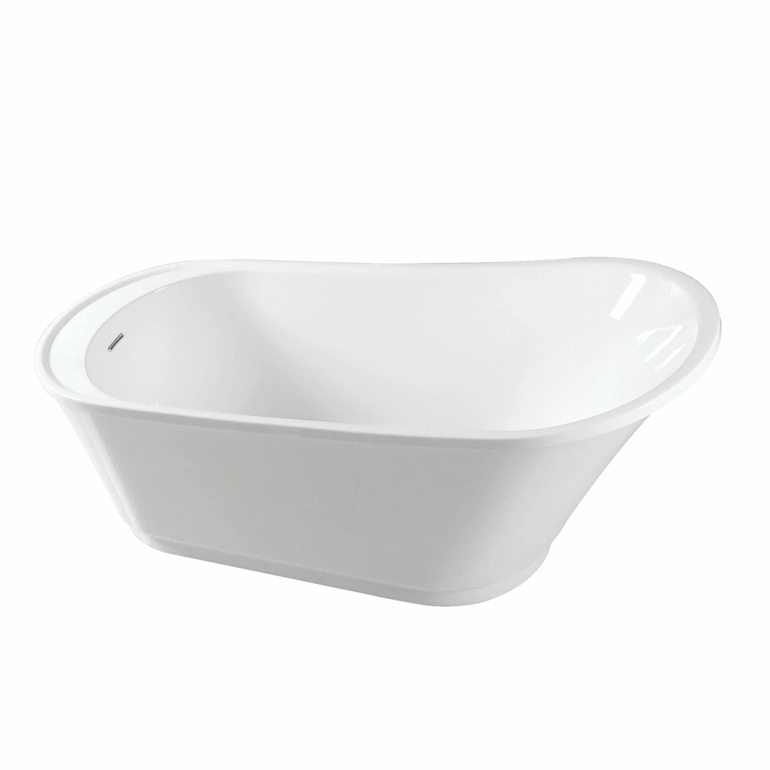 Freesia VTRS683027Q 69-Inch Acrylic Single Slipper Freestanding Tub With Drain, White
