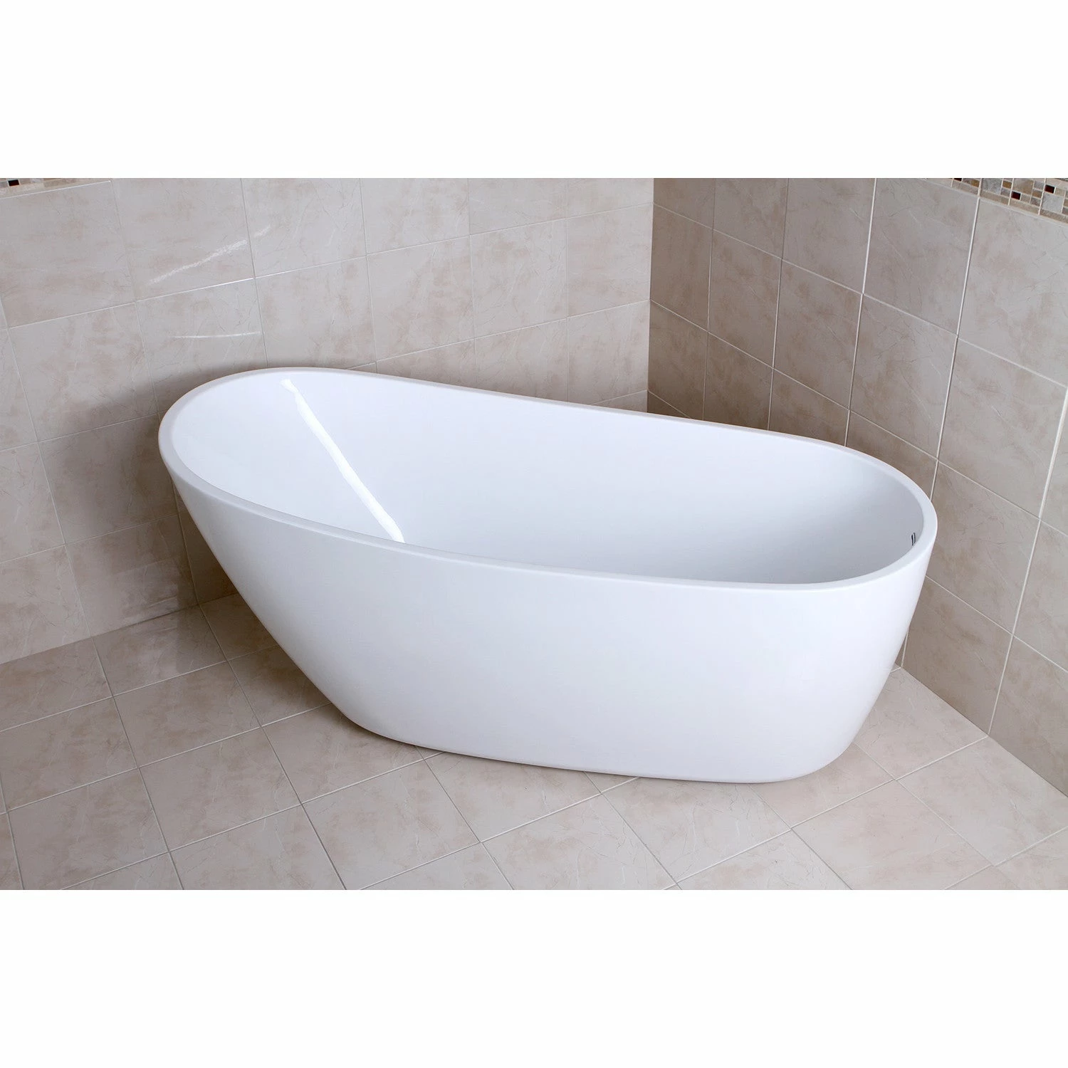 Aqua Eden VTRS683128 68-Inch Acrylic Single Slipper Freestanding Tub With Drain, White - Image 4