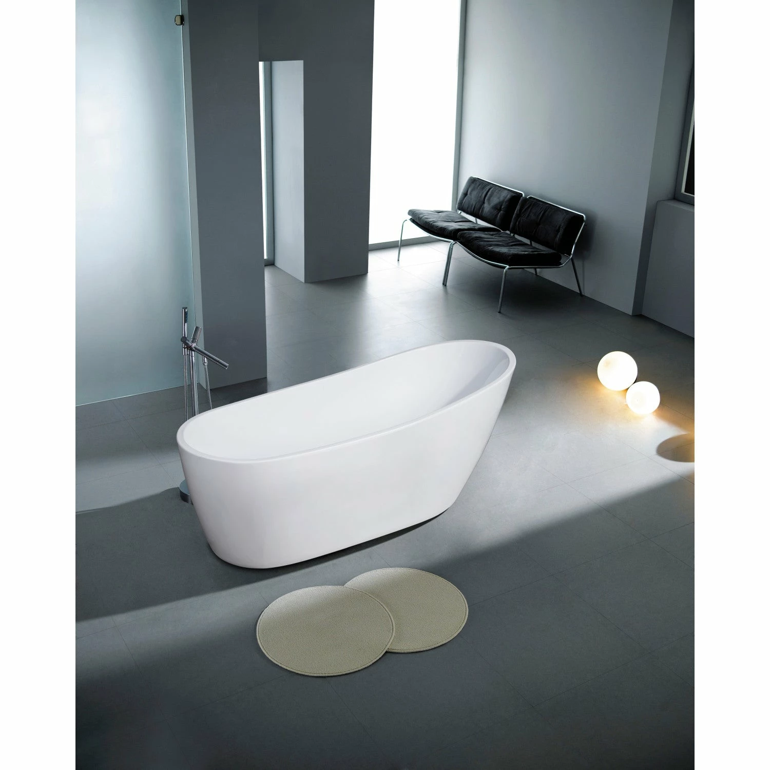 Aqua Eden VTRS723228 72-Inch Acrylic Freestanding Tub With Drain, Glossy White