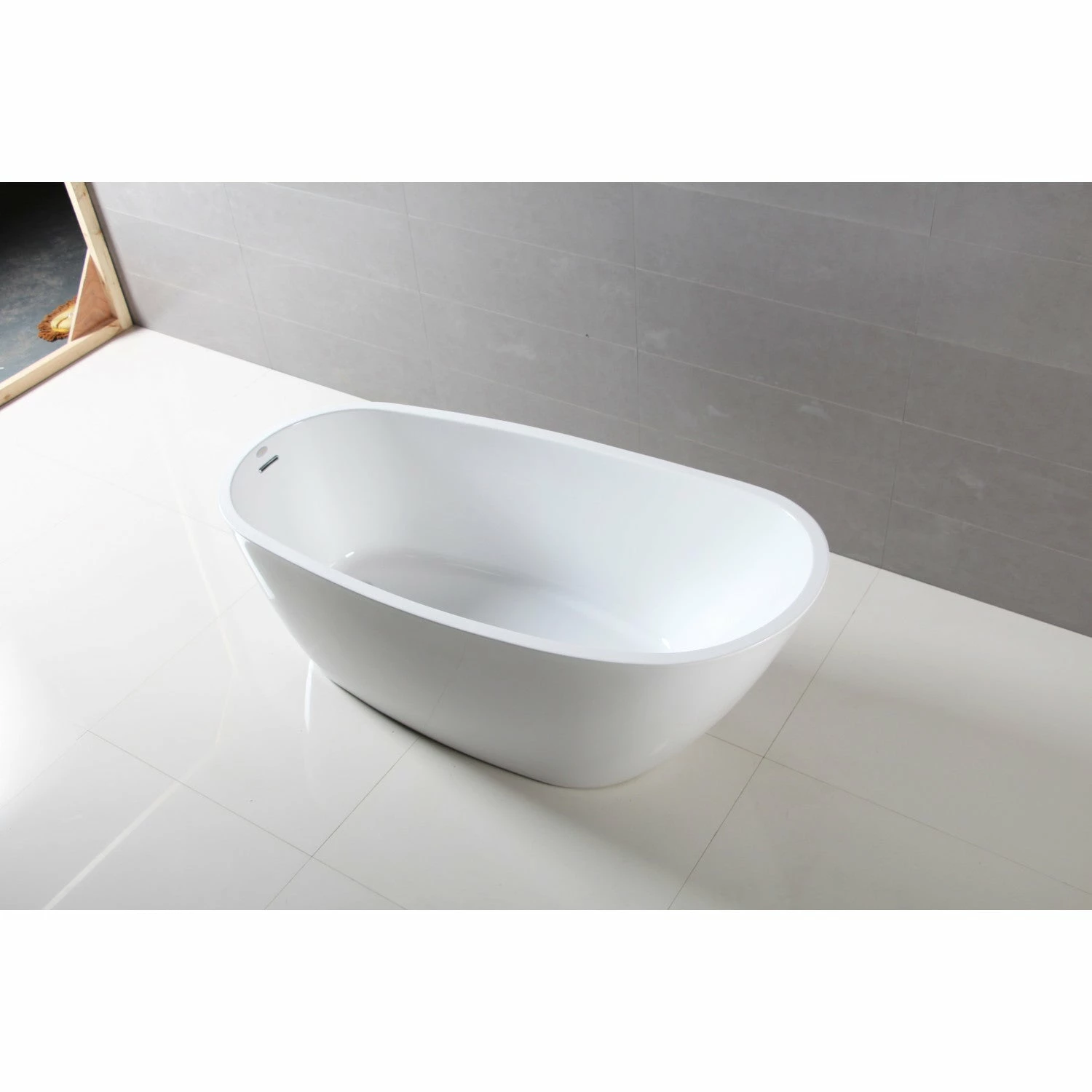 Aqua Eden VTRS723228 72-Inch Acrylic Freestanding Tub With Drain, Glossy White - Image 2
