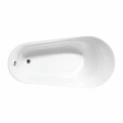 Aqua Eden VTRS723432SA 70-Inch Acrylic Freestanding Tub With Drain, Glossy White