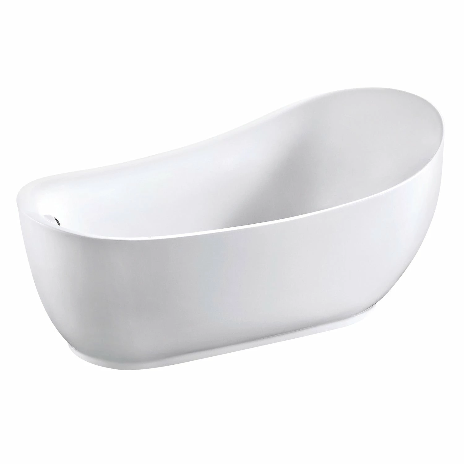 Aqua Eden VTRS723432SA 70-Inch Acrylic Freestanding Tub With Drain, Glossy White - Image 3