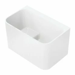 Aqua Eden VTSQ472726S 47-Inch Rectangular Acrylic Freestanding Tub With Drain And Integrated Seat, Glossy White
