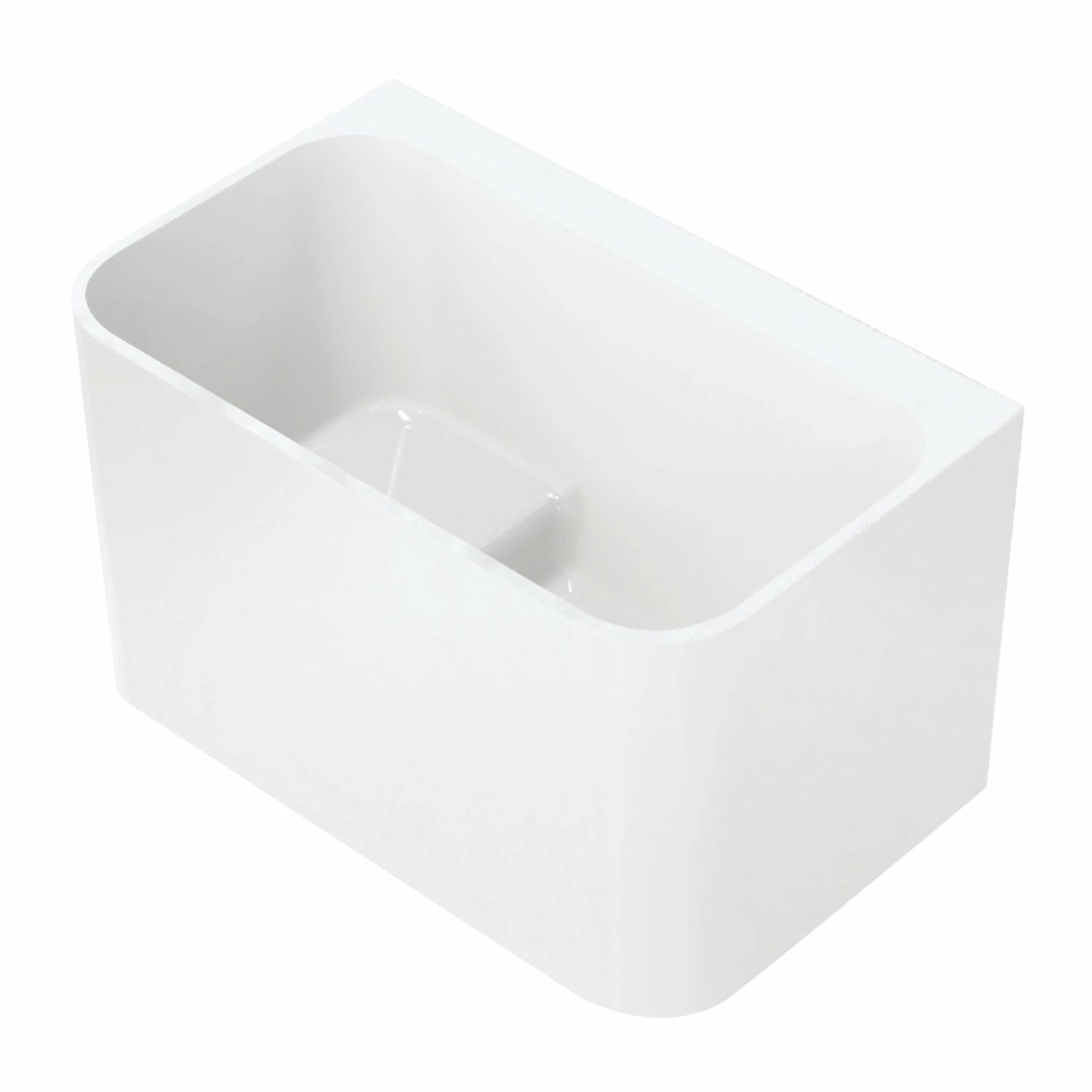 Aqua Eden VTSQ472726S 47-Inch Rectangular Acrylic Freestanding Tub With Drain And Integrated Seat, Glossy White