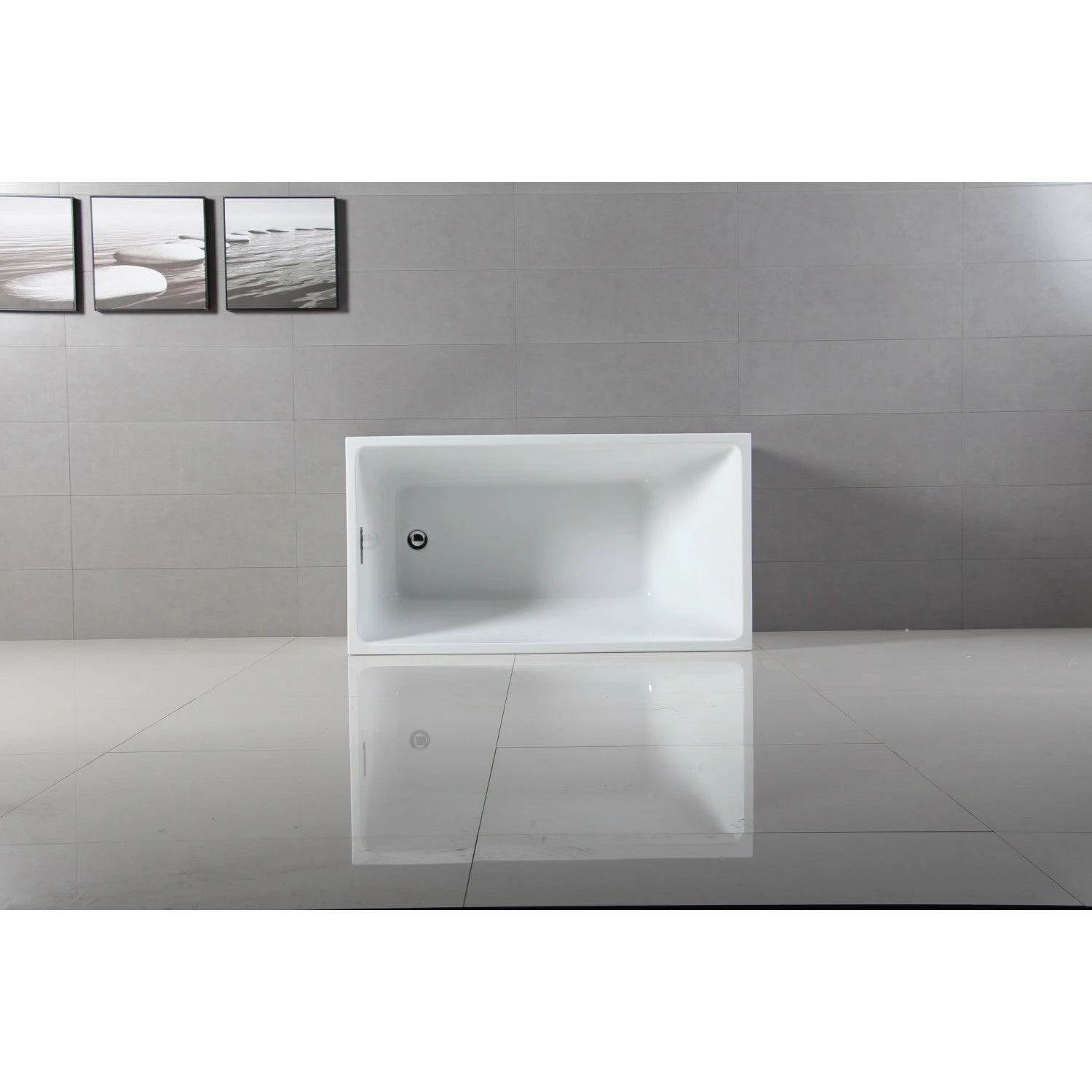 Aqua Eden VTSQ512823 51-Inch Acrylic Freestanding Tub With Drain, White - Image 3