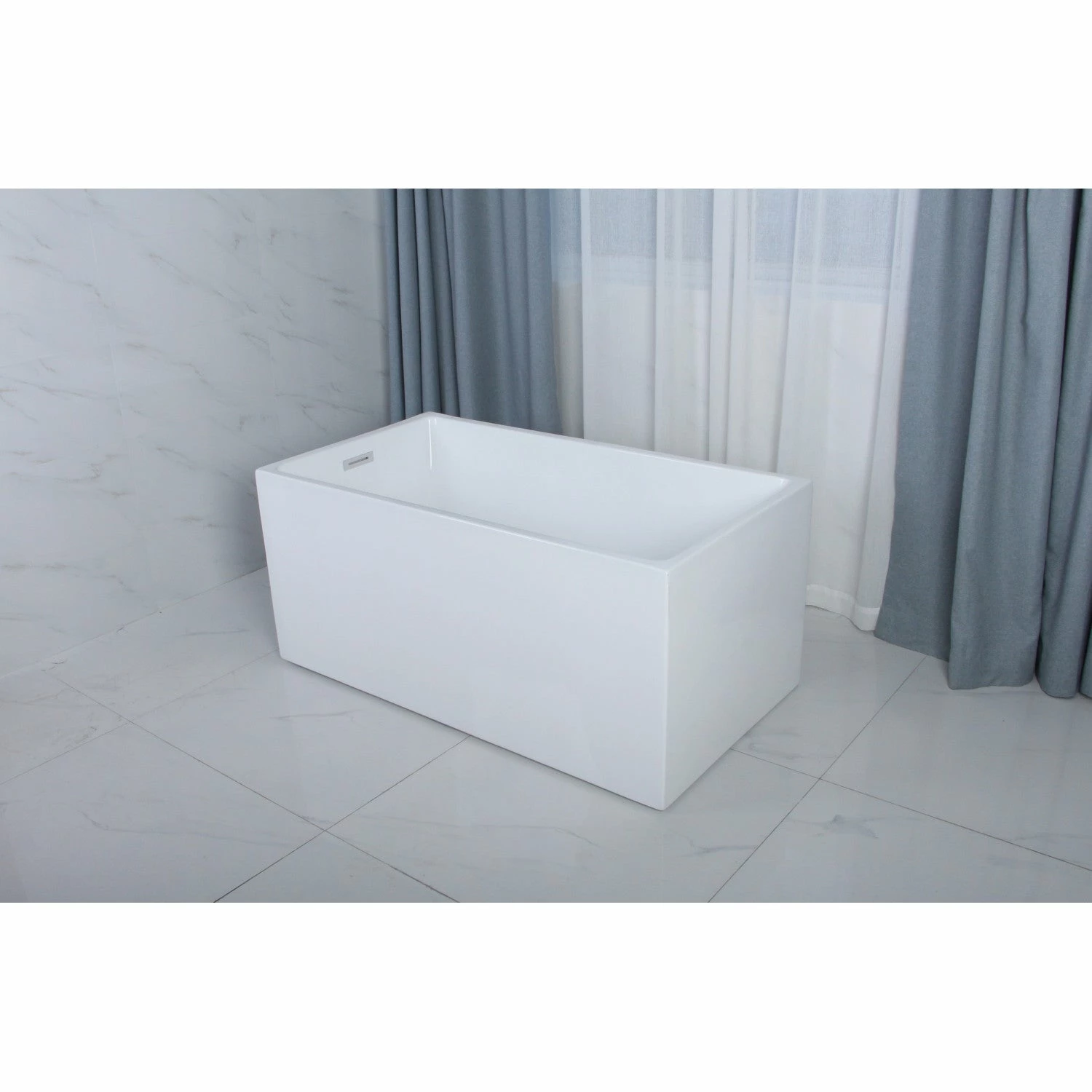 Aqua Eden VTSQ512823 51-Inch Acrylic Freestanding Tub With Drain, White - Image 5