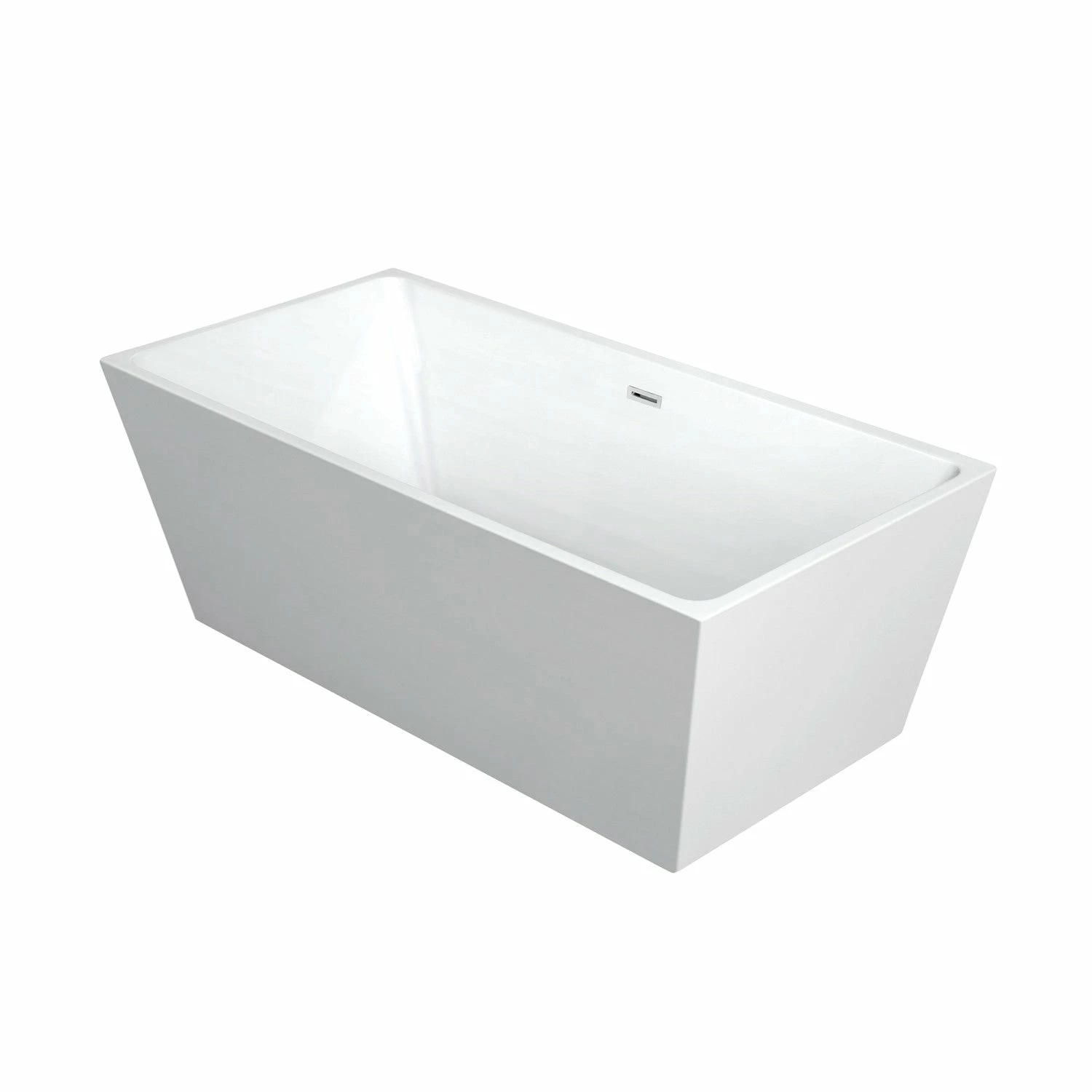 Aqua Eden VTSQ533024 53-Inch Acrylic Freestanding Tub With Drain, Glossy White - Image 2