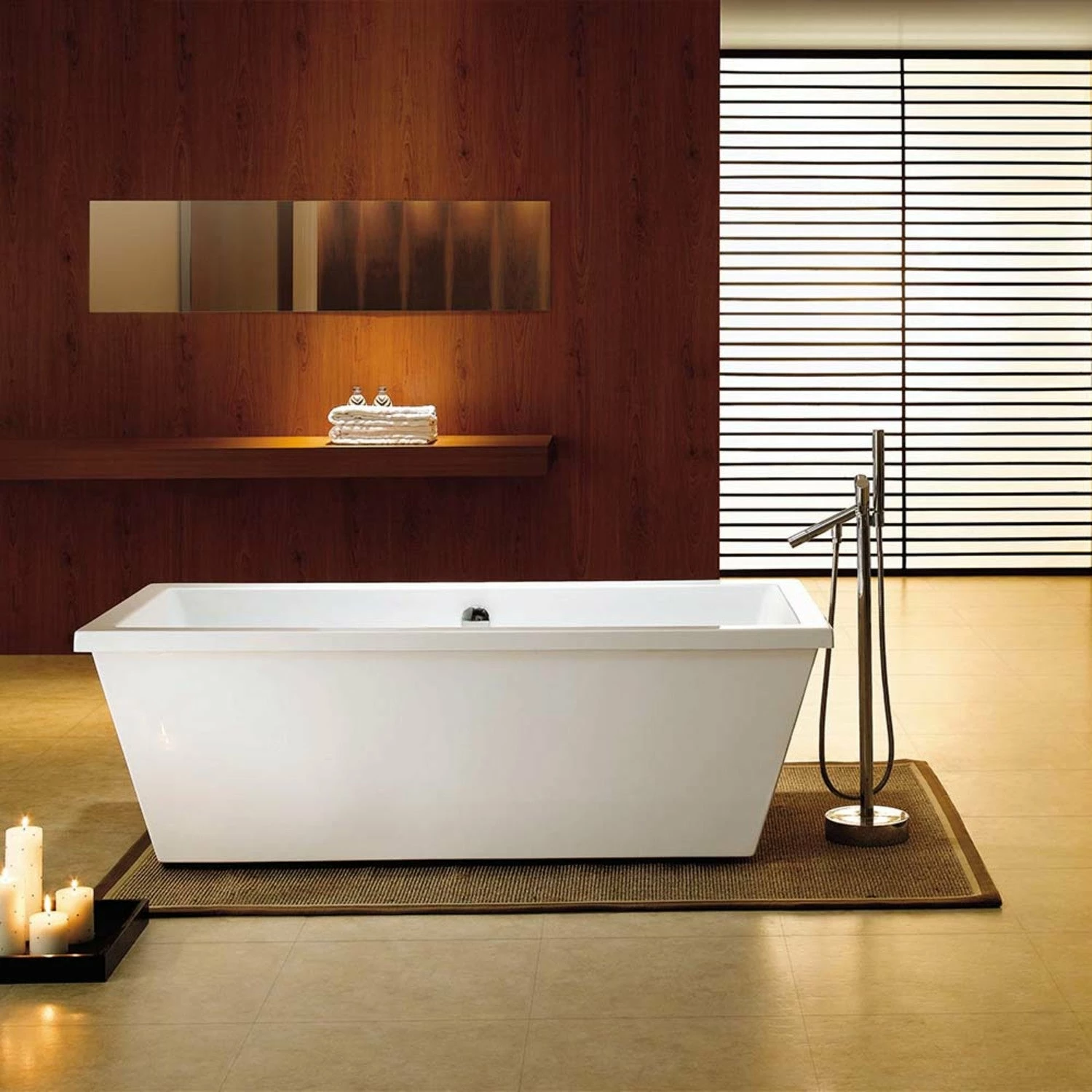 Aqua Eden VTSQ663422 66-Inch Acrylic Double Ended Freestanding Tub With Drain, White - Image 10