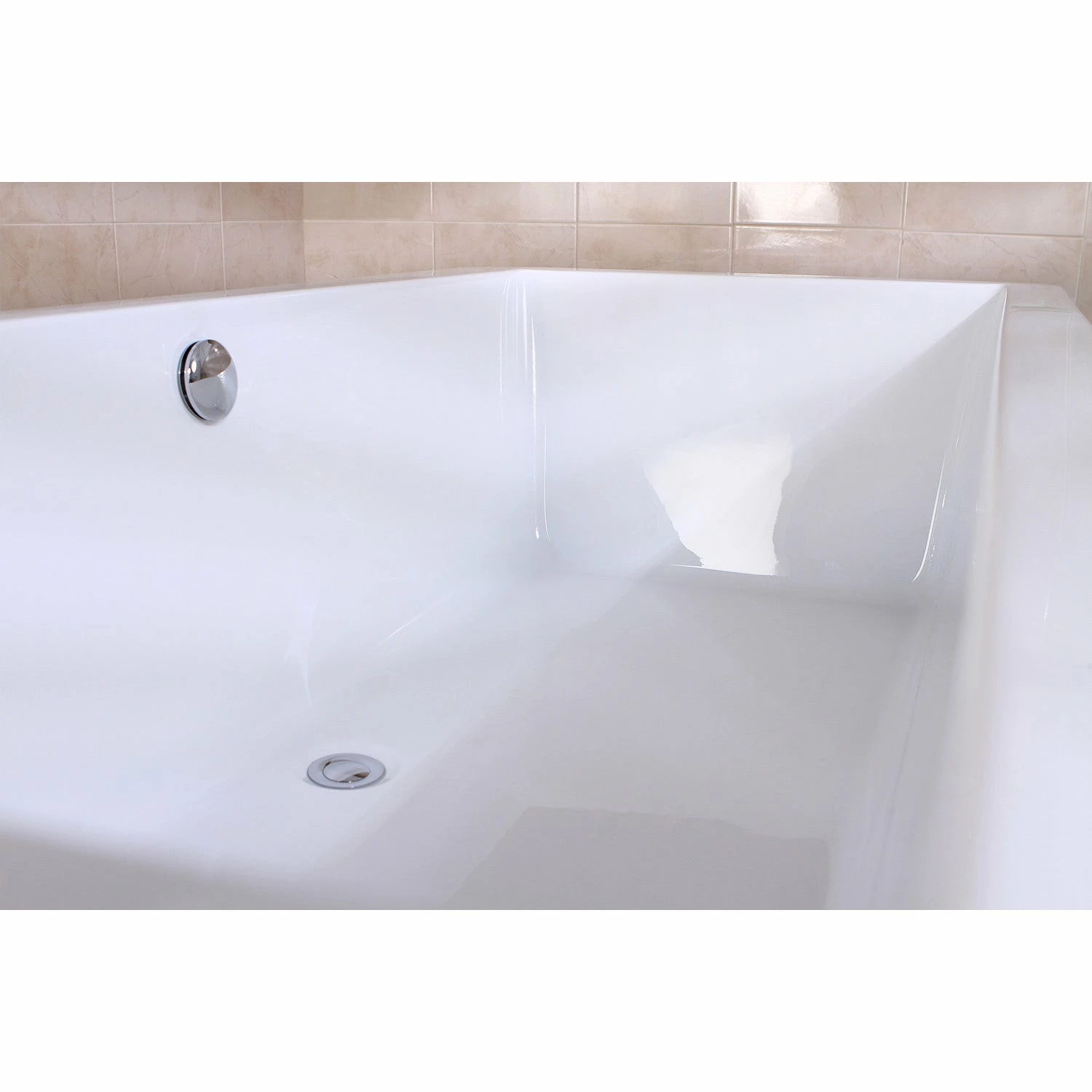 Aqua Eden VTSQ663422 66-Inch Acrylic Double Ended Freestanding Tub With Drain, White - Image 5
