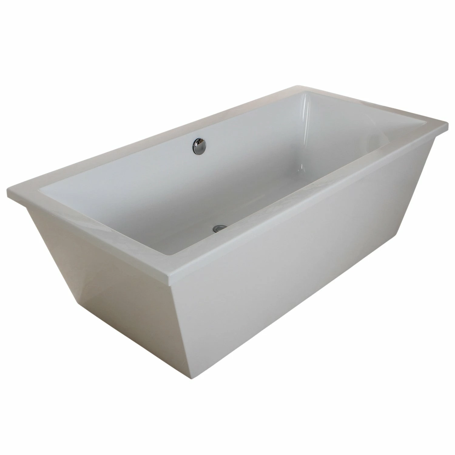 Aqua Eden VTSQ663422 66-Inch Acrylic Double Ended Freestanding Tub With Drain, White - Image 15