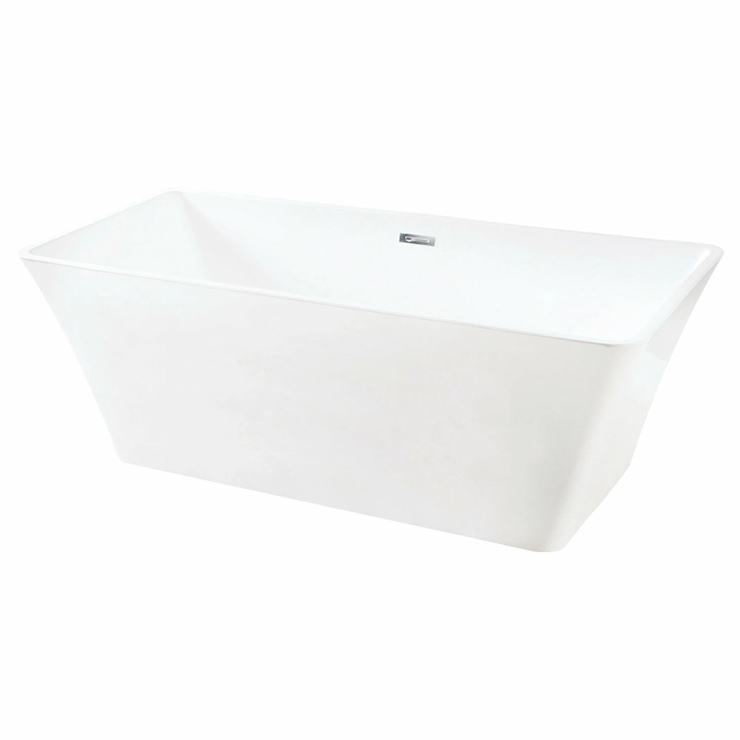 Aqua Eden VTSQ672923 67-Inch Acrylic Freestanding Tub With Drain, White - Image 2
