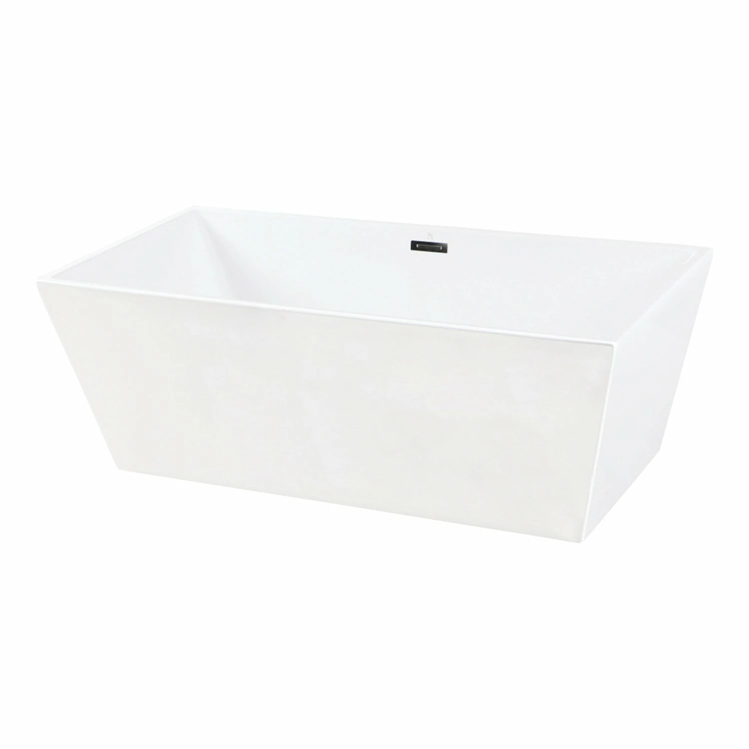 Aqua Eden VTSQ673224 67-Inch Acrylic Freestanding Tub With Drain, White - Image 2