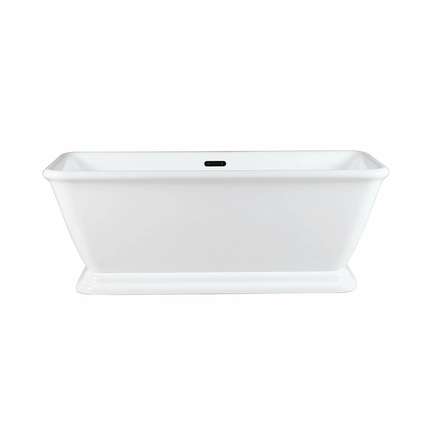 Aqua Eden VTSQ713224 71-Inch Acrylic Rectangular Pedestal Bathtub With Drain, Glossy White - Image 4