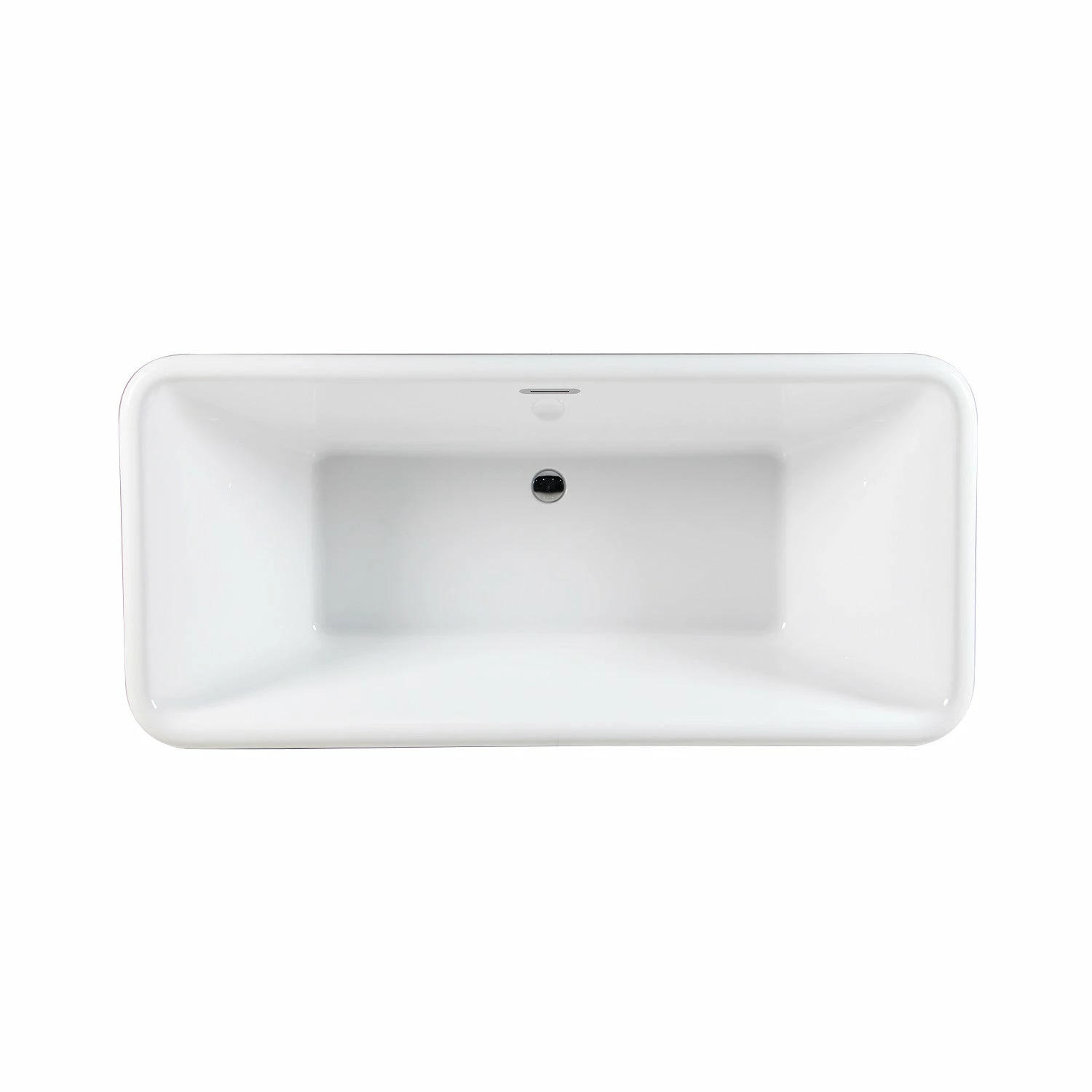 Aqua Eden VTSQ713224 71-Inch Acrylic Rectangular Pedestal Bathtub With Drain, Glossy White - Image 5