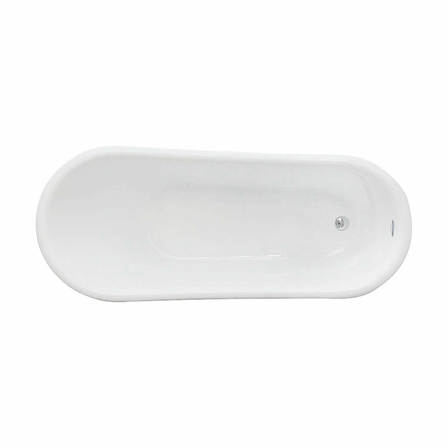 Aqua Eden VTSS672929 67-Inch Acrylic Single Slipper Pedestal Bathtub With Drain, Glossy White - Image 4