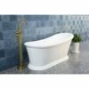 Aqua Eden VTSS672929 67-Inch Acrylic Single Slipper Pedestal Bathtub With Drain, Glossy White