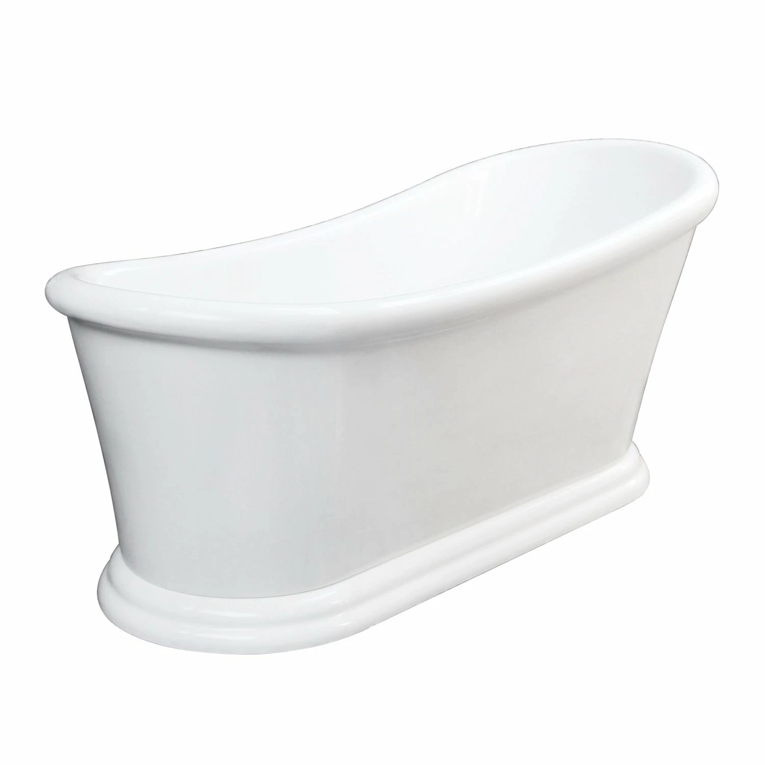 Aqua Eden VTSS672929 67-Inch Acrylic Single Slipper Pedestal Bathtub With Drain, Glossy White - Image 2