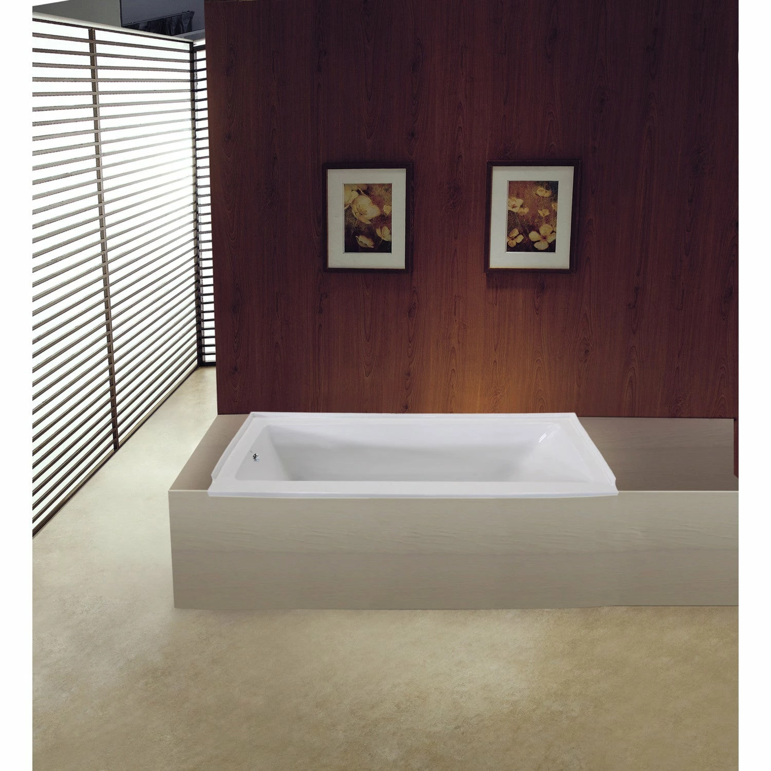 Aqua Eden XVTPN603220L 60-Inch Acrylic Rectangular Drop-In Tub With Left Hand Drain, White